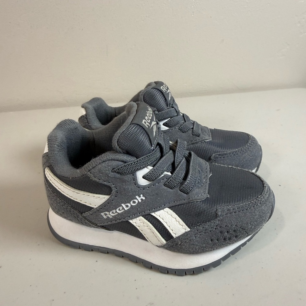 Reebok bay Gray and White Retro Runner Sneakers